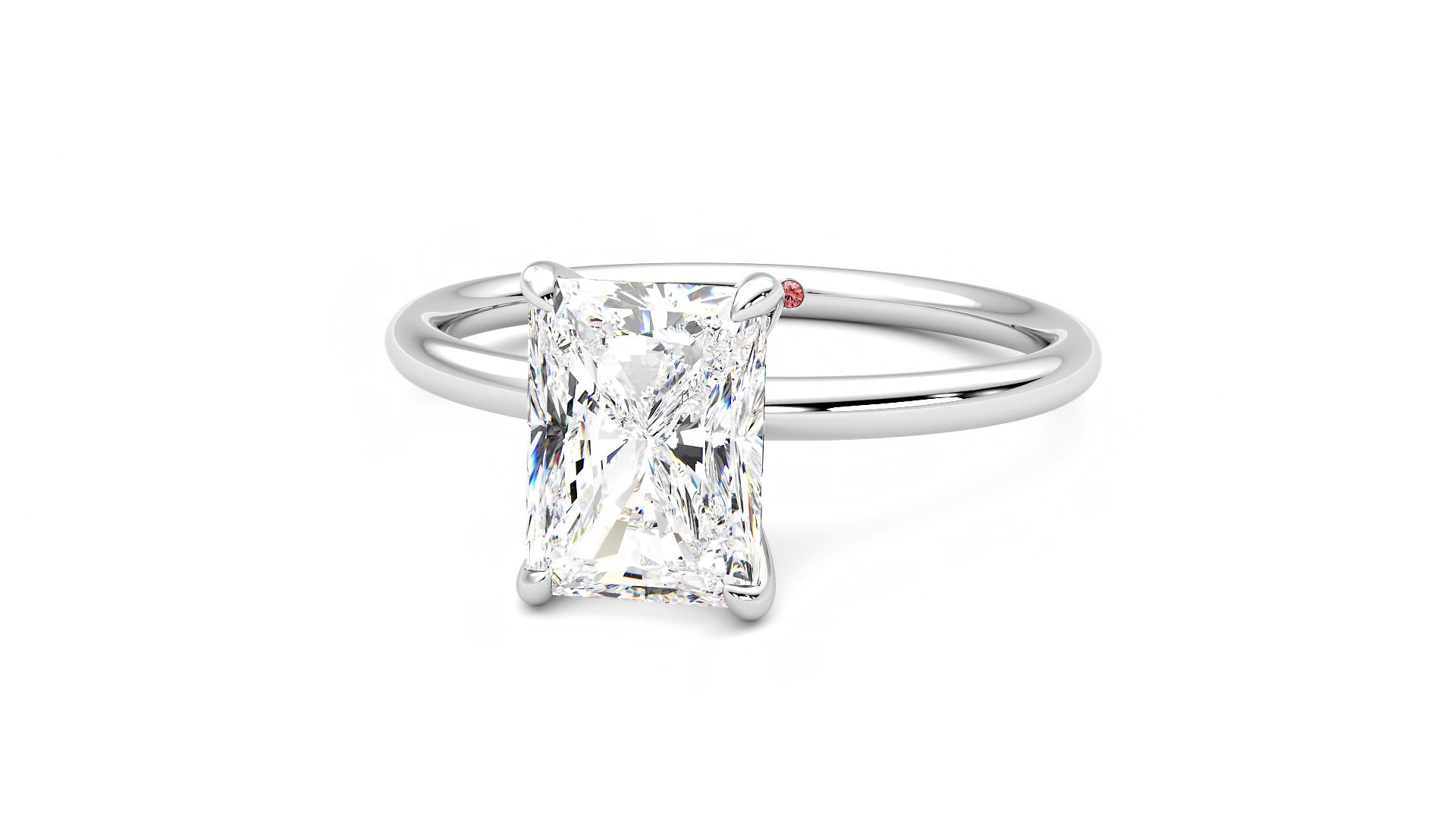 Taylor & Hart Demure Radiant Engagement Ring 360 degree image 27