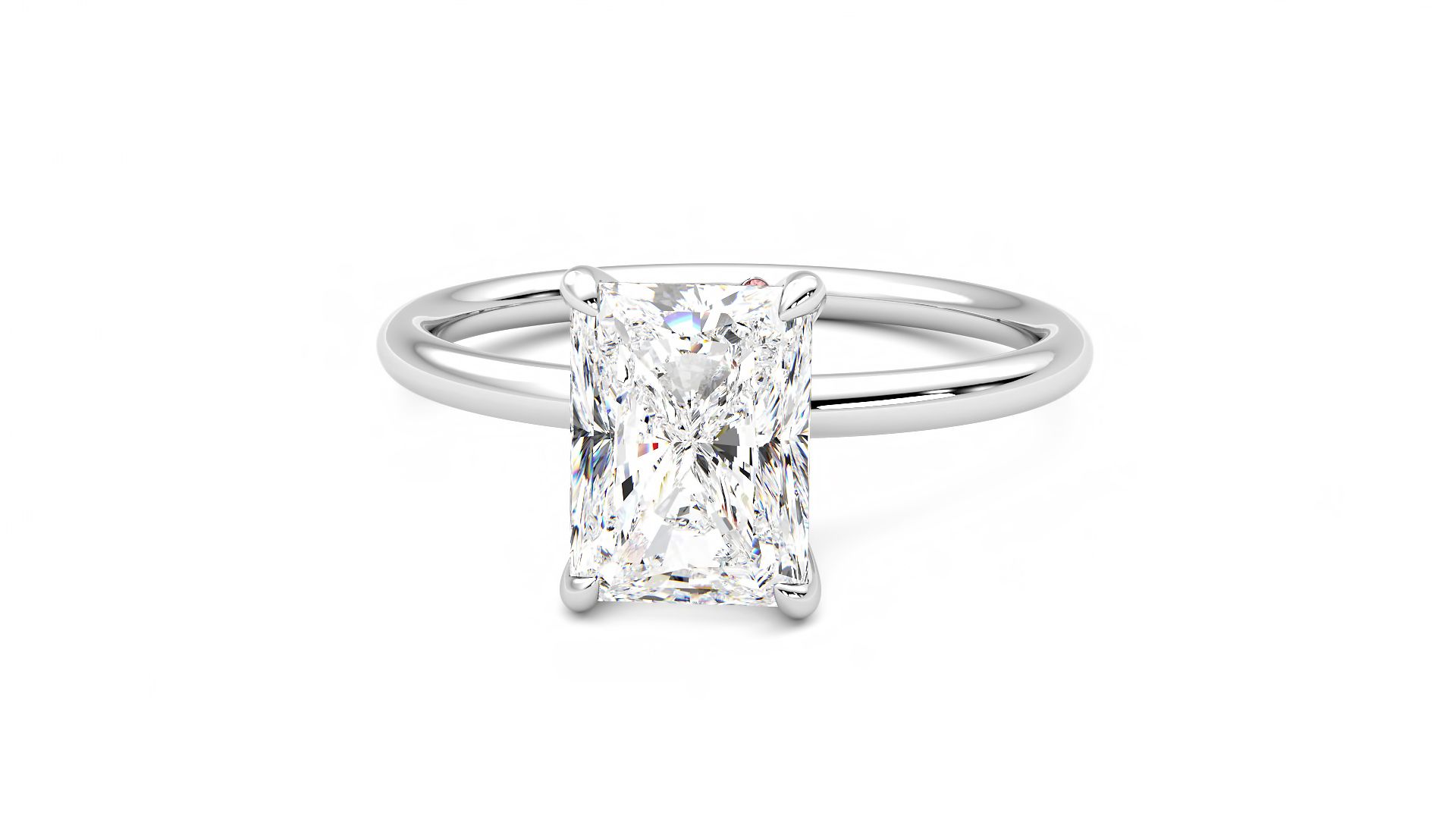 Taylor & Hart Demure Radiant Engagement Ring 360 degree image 28