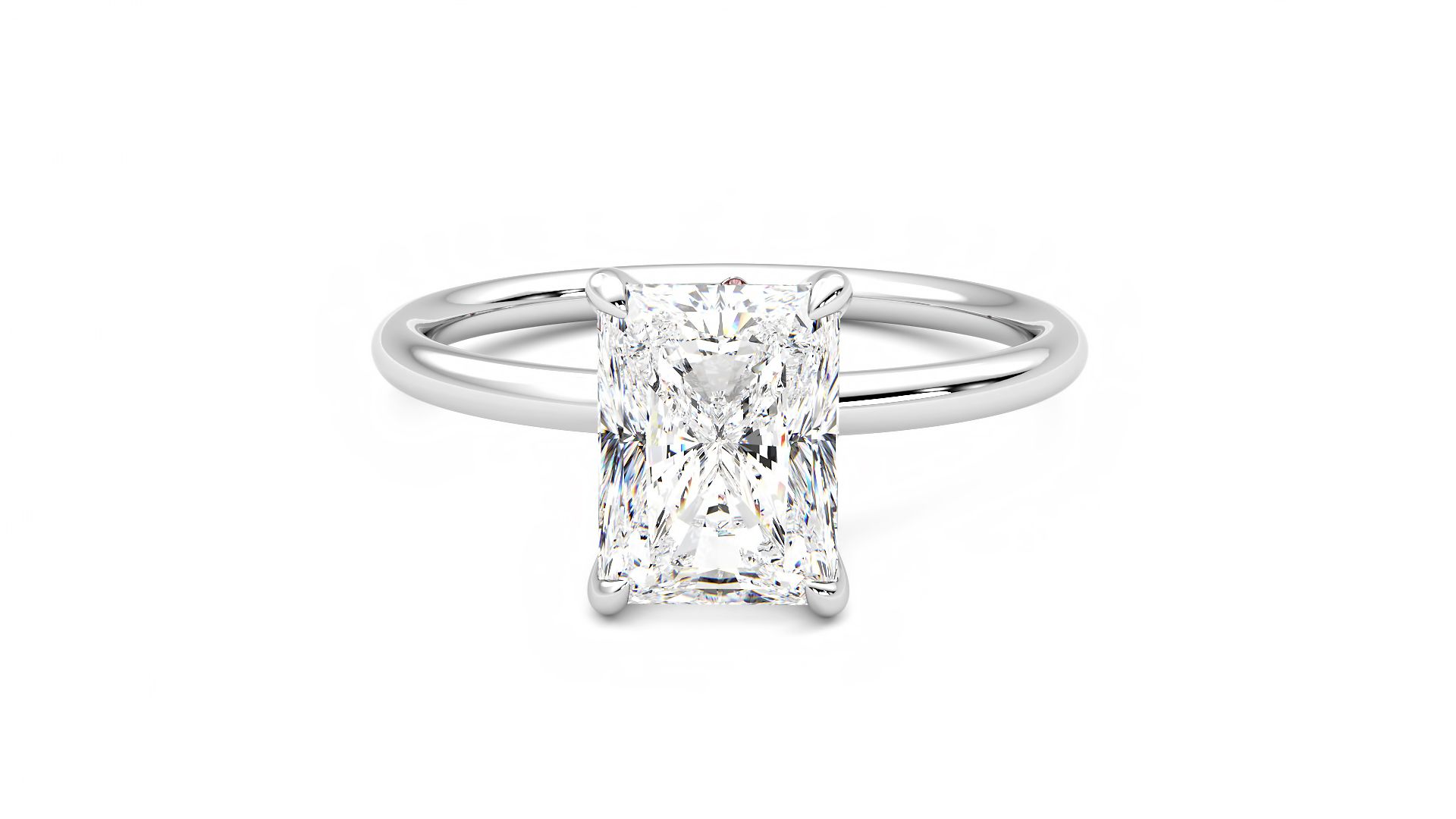Taylor & Hart Demure Radiant Engagement Ring 360 degree image 29