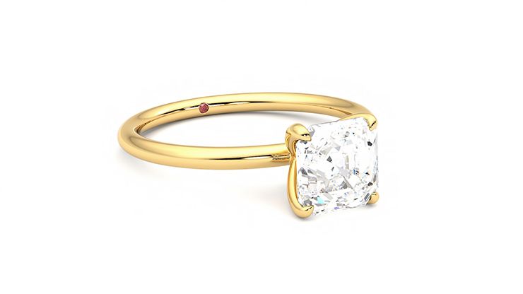 Taylor & Hart Demure Asscher Engagement Ring 360 degree image 5
