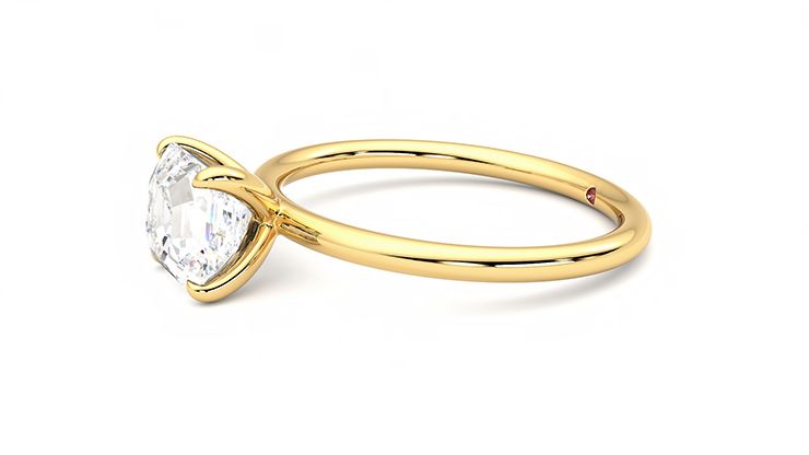 Taylor & Hart Demure Asscher Engagement Ring 360 degree image 22