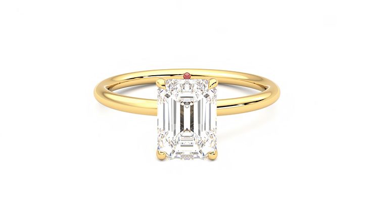 Taylor & Hart Demure Emerald Engagement Ring 360 degree image 0