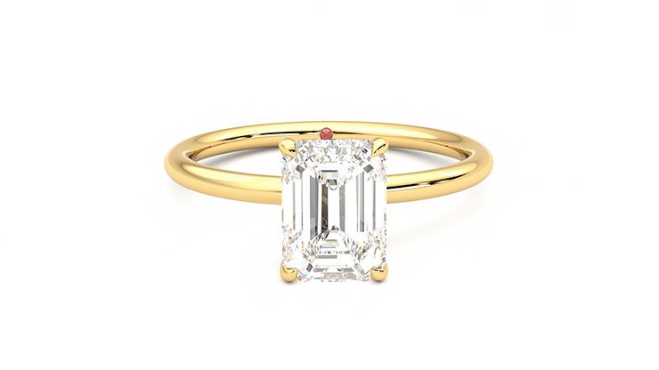 Taylor & Hart Demure Emerald Engagement Ring 360 degree image 1