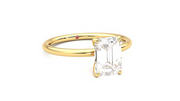Taylor & Hart Demure Emerald Engagement Ring 360 degree image 4