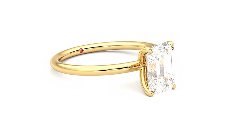 Taylor & Hart Demure Emerald Engagement Ring 360 degree image 6