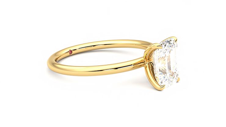 Taylor & Hart Demure Emerald Engagement Ring 360 degree image 7