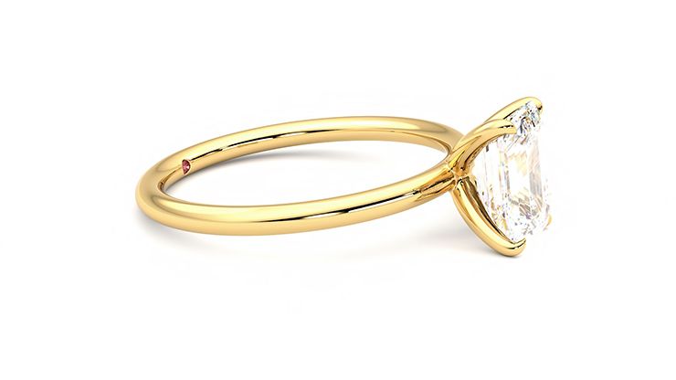 Taylor & Hart Demure Emerald Engagement Ring 360 degree image 8
