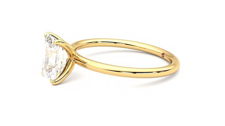 Taylor & Hart Demure Emerald Engagement Ring 360 degree image 22