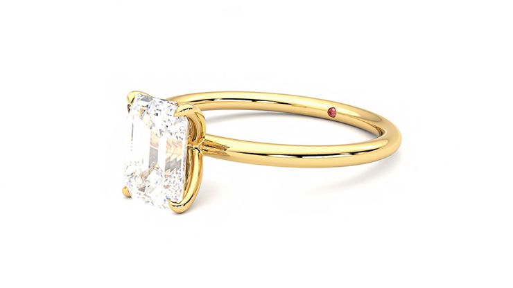 Taylor & Hart Demure Emerald Engagement Ring 360 degree image 24