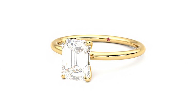 Taylor & Hart Demure Emerald Engagement Ring 360 degree image 26