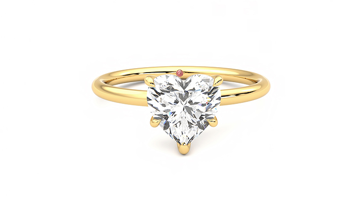 Taylor & Hart Demure Heart Engagement Ring 360 degree image 1
