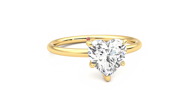 Taylor & Hart Demure Heart Engagement Ring 360 degree image 3