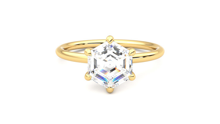 Taylor & Hart Demure Hexagonal Engagement Ring 360 detail 01
