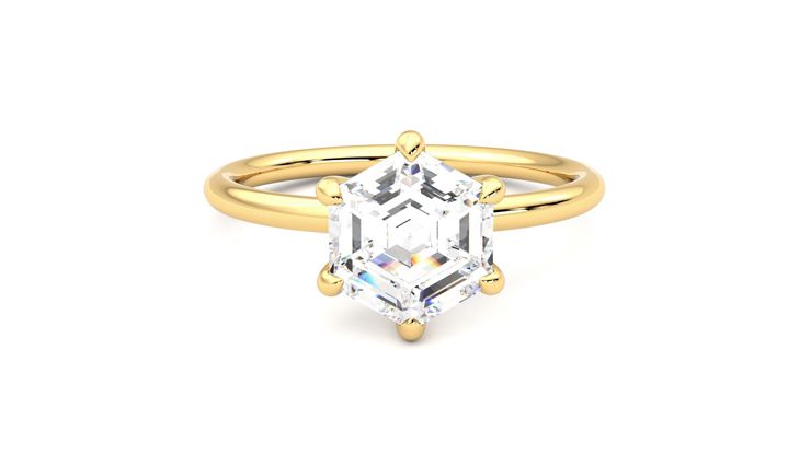 Taylor & Hart Demure Hexagonal Engagement Ring 360 degree image 1