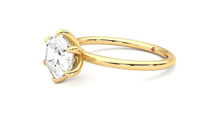 Taylor & Hart Demure Hexagonal Engagement Ring 360 degree image 23