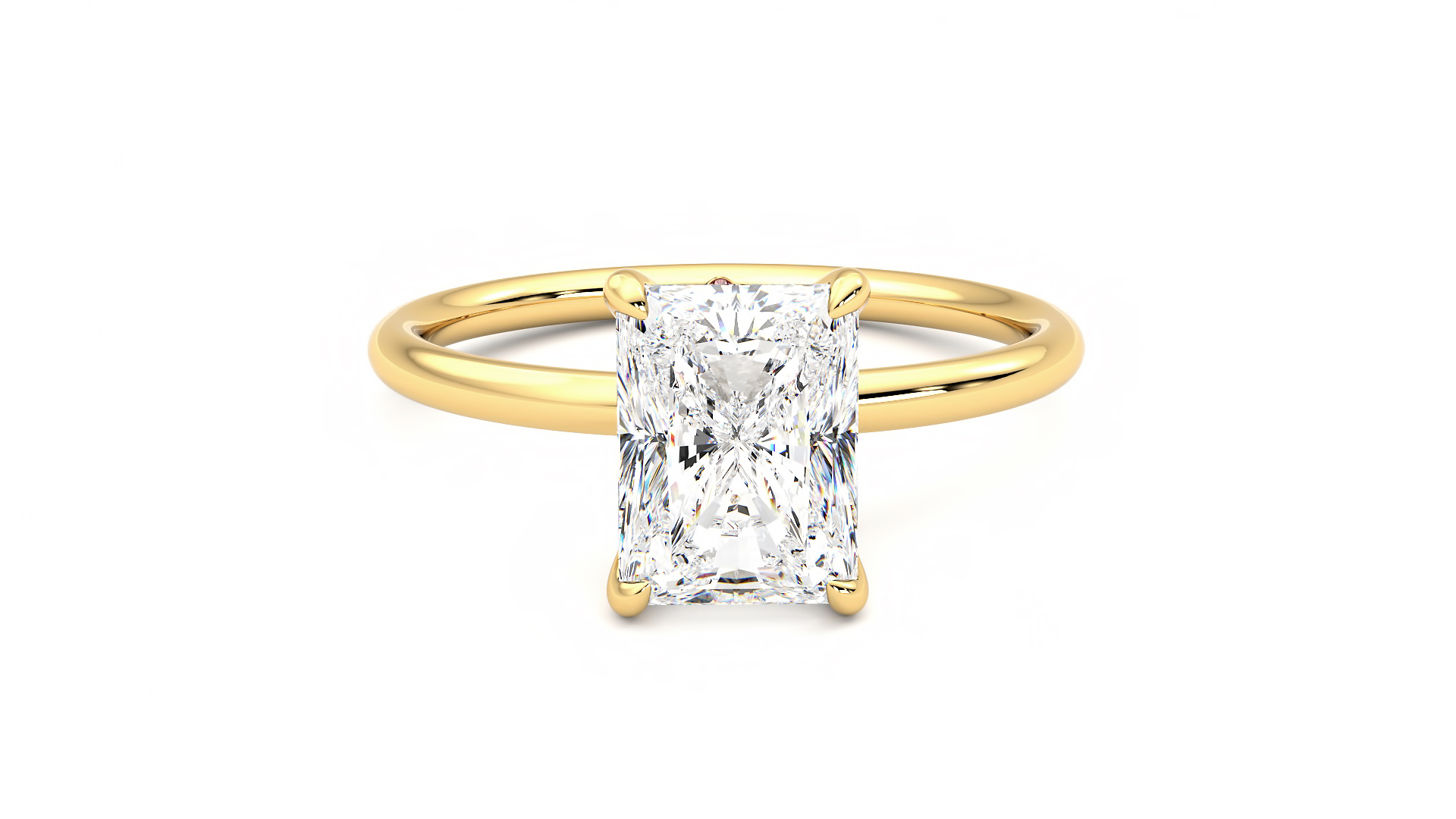 Taylor & Hart Demure Radiant Engagement Ring 360 degree image 1