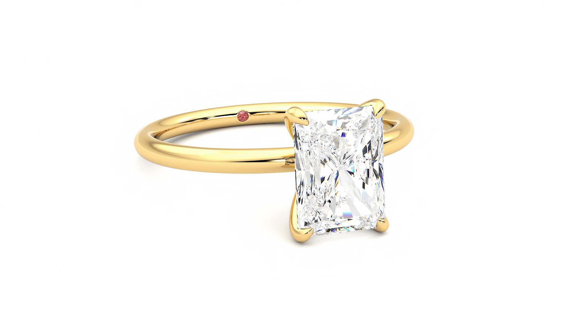 Taylor & Hart Demure Radiant Engagement Ring 360 degree image 4