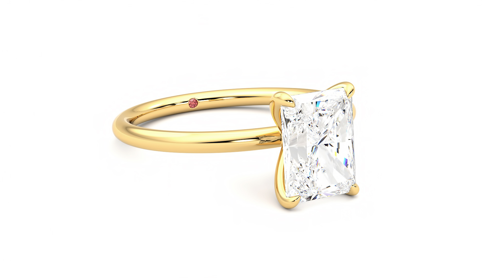 Taylor & Hart Demure Radiant Engagement Ring 360 degree image 5