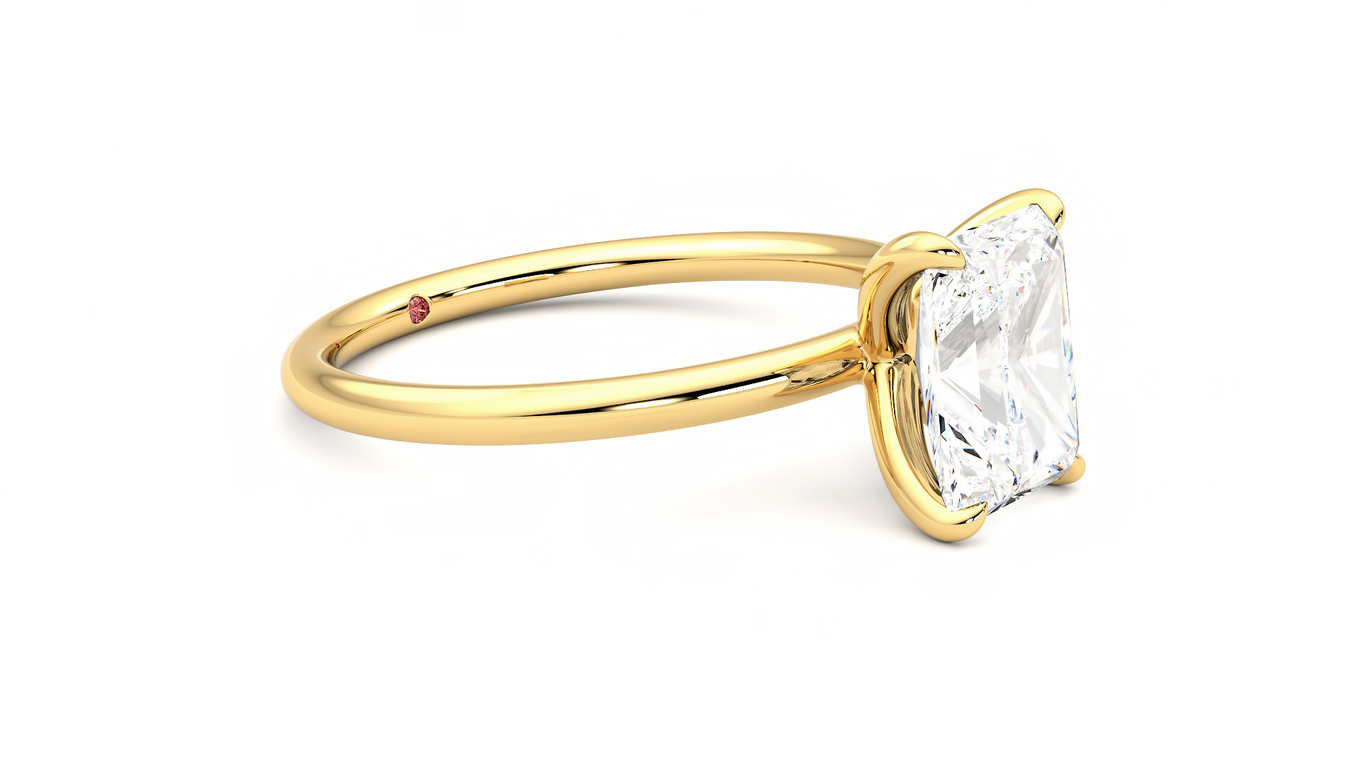 Taylor & Hart Demure Radiant Engagement Ring 360 degree image 7