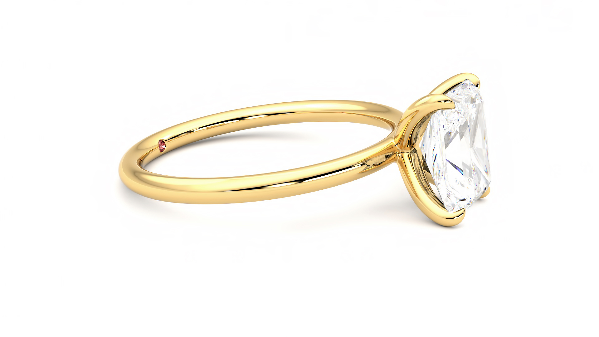 Taylor & Hart Demure Radiant Engagement Ring 360 degree image 8