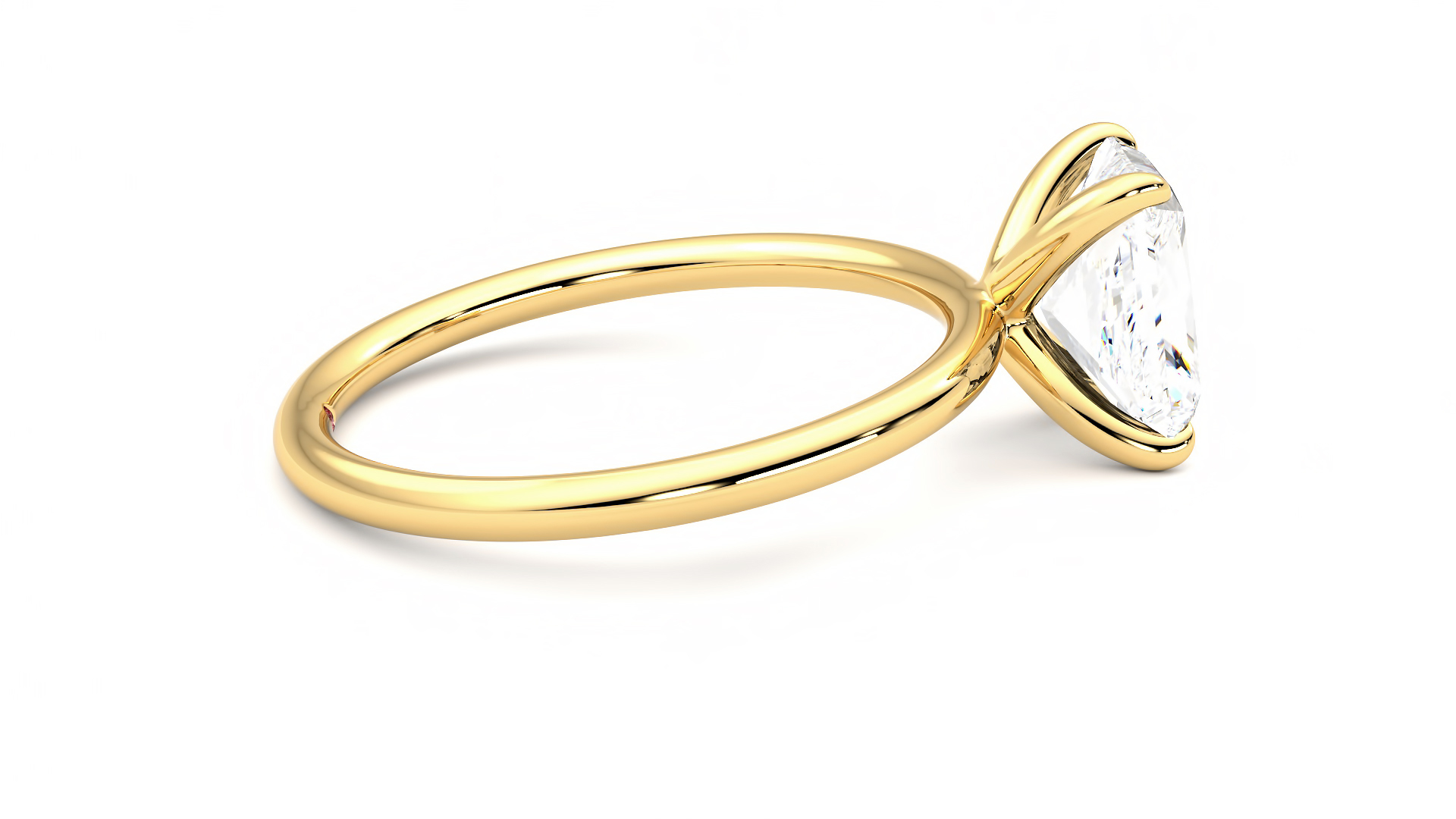 Taylor & Hart Demure Radiant Engagement Ring 360 degree image 10