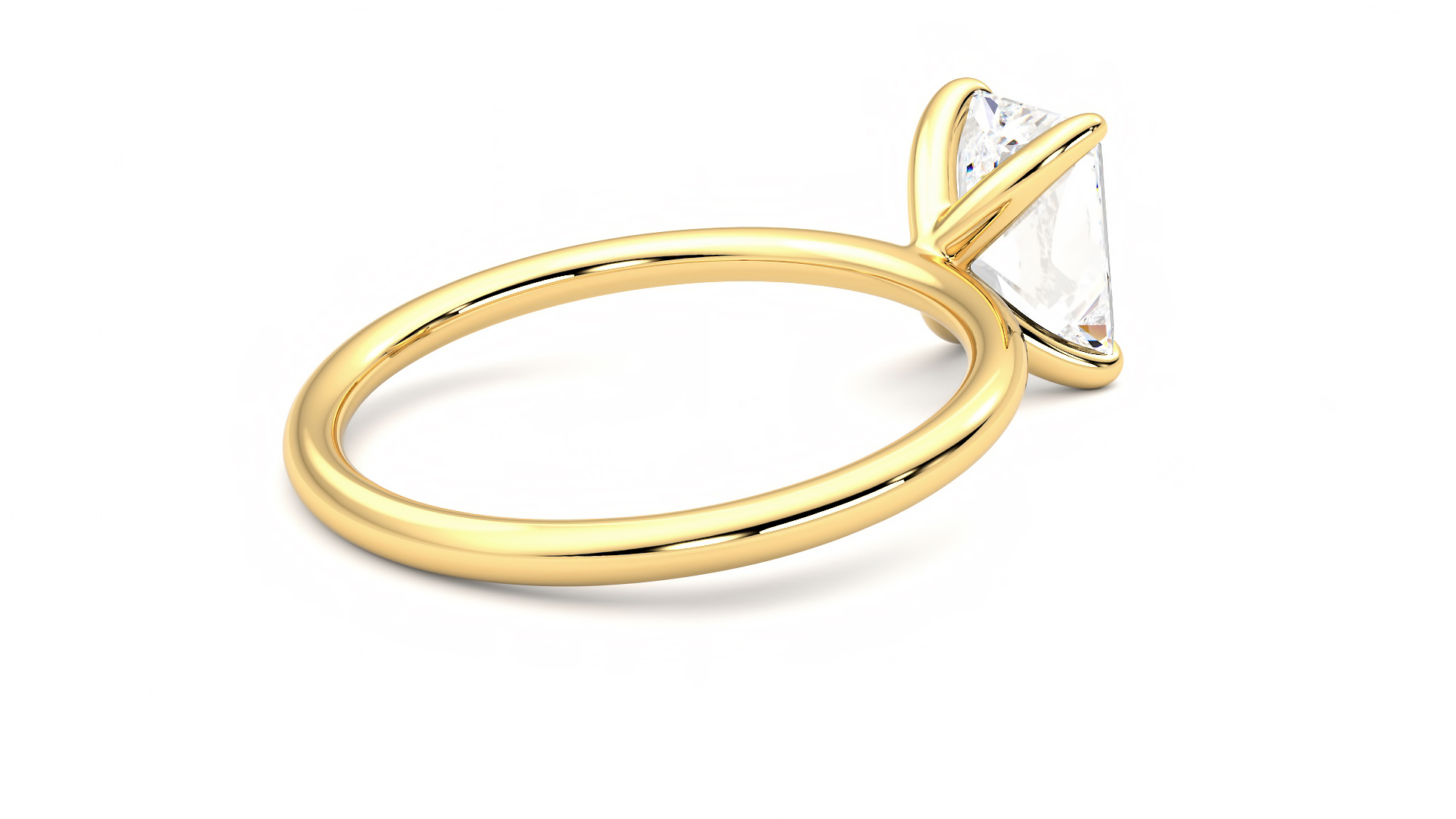 Taylor & Hart Demure Radiant Engagement Ring 360 degree image 12
