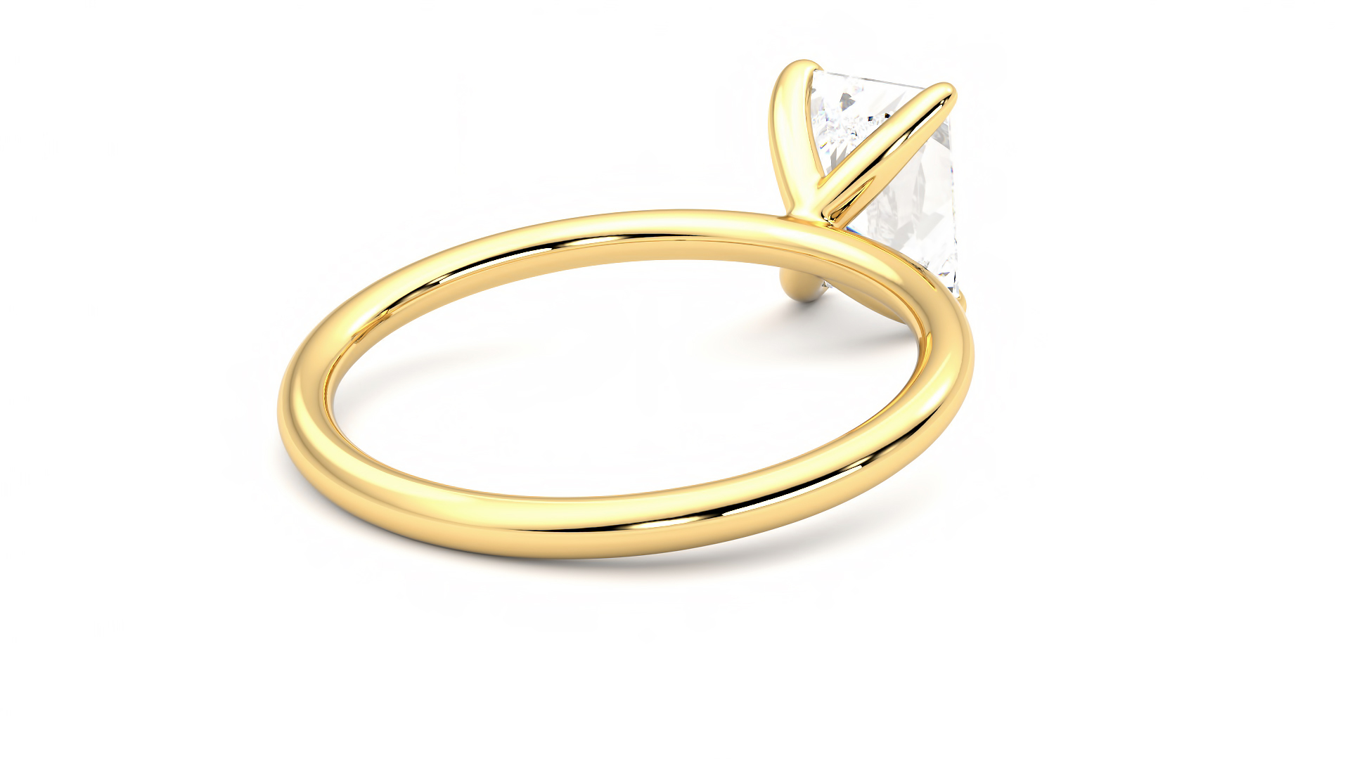 Taylor & Hart Demure Radiant Engagement Ring 360 degree image 13