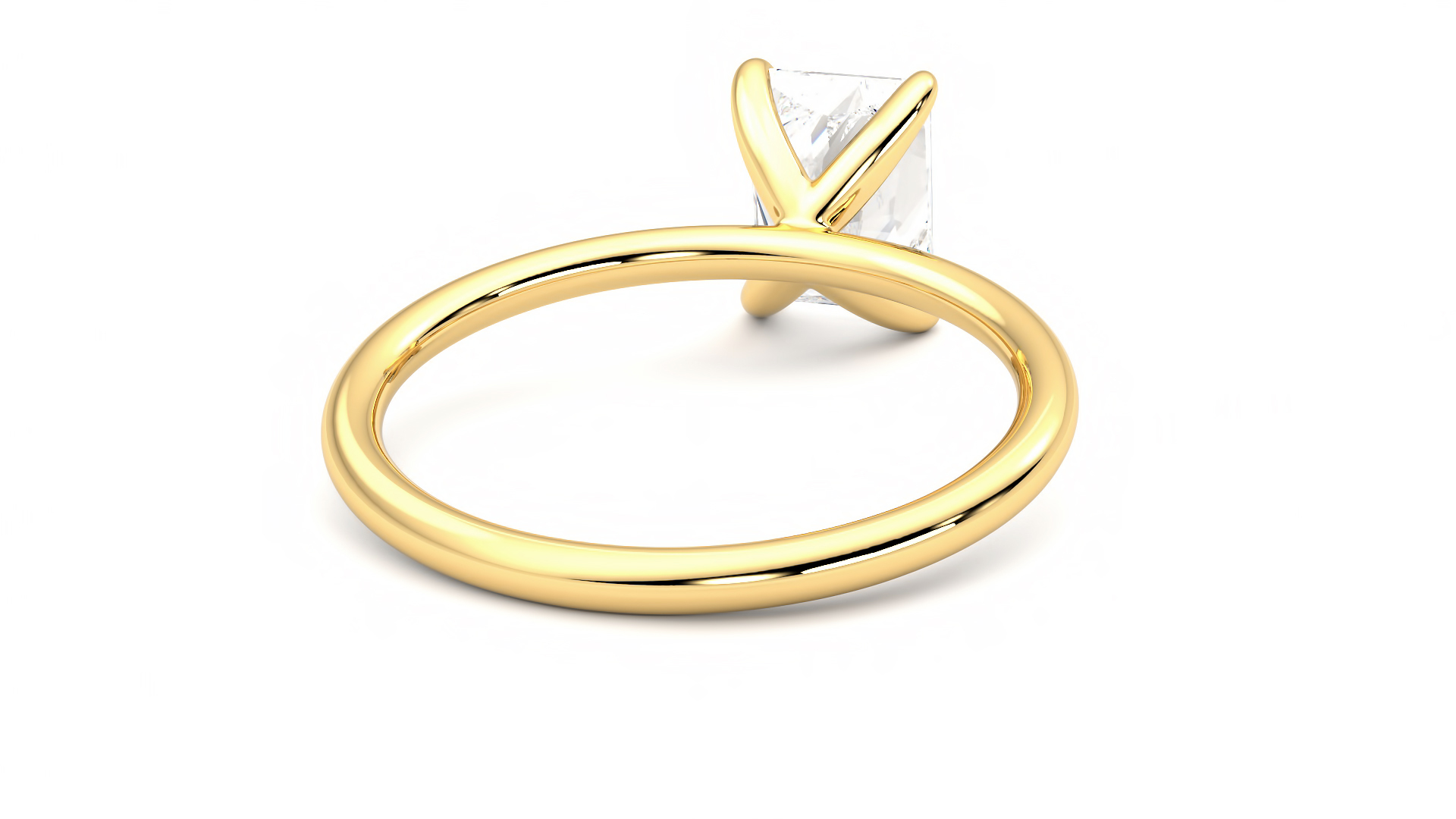 Taylor & Hart Demure Radiant Engagement Ring 360 degree image 14