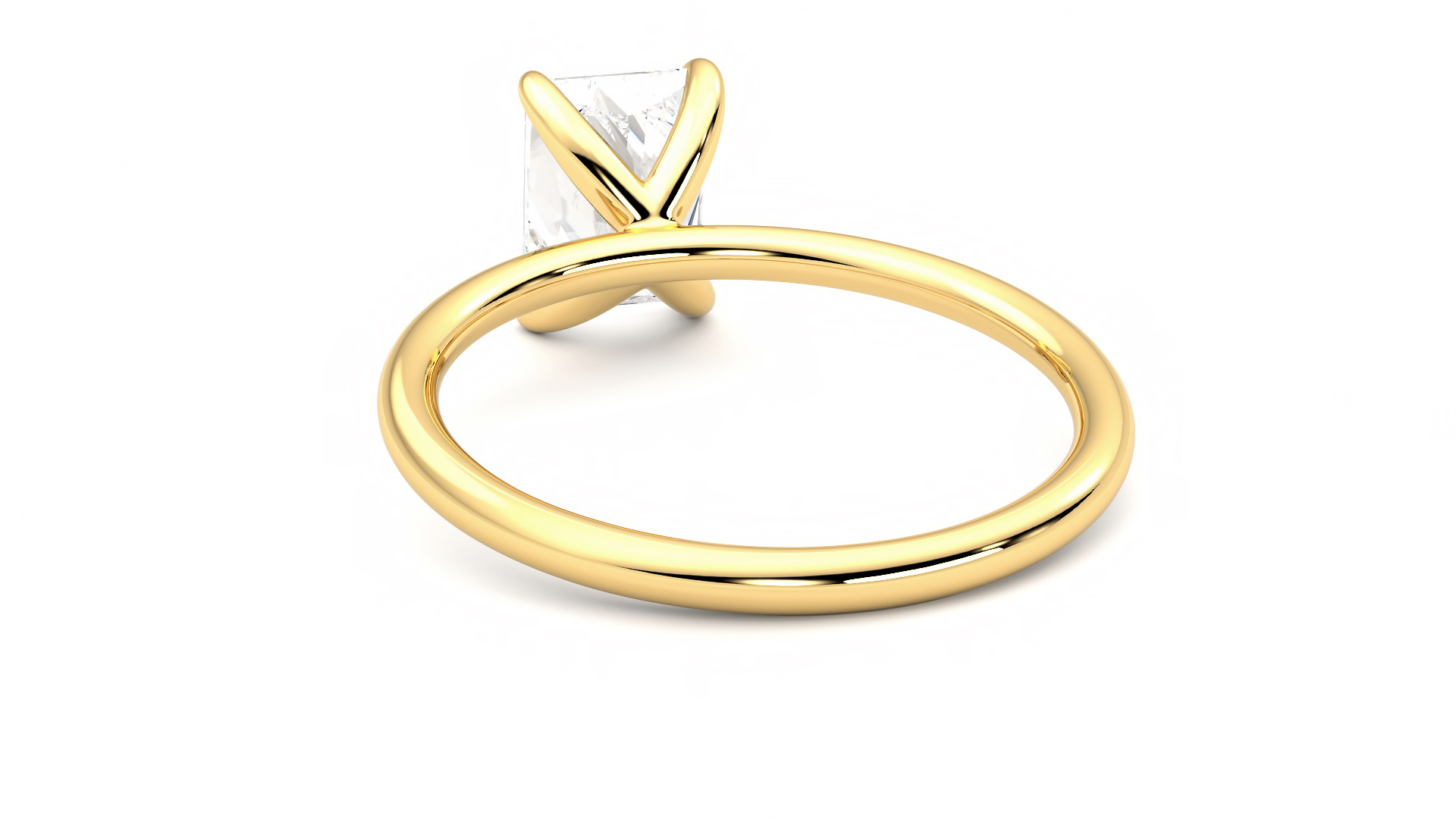 Taylor & Hart Demure Radiant Engagement Ring 360 degree image 16