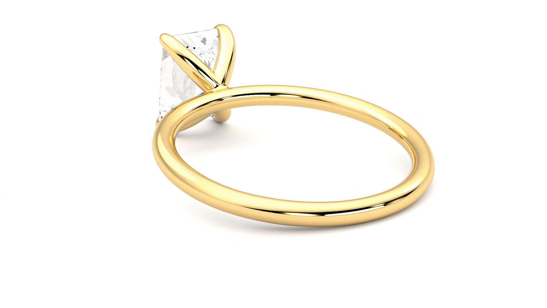 Taylor & Hart Demure Radiant Engagement Ring 360 degree image 17