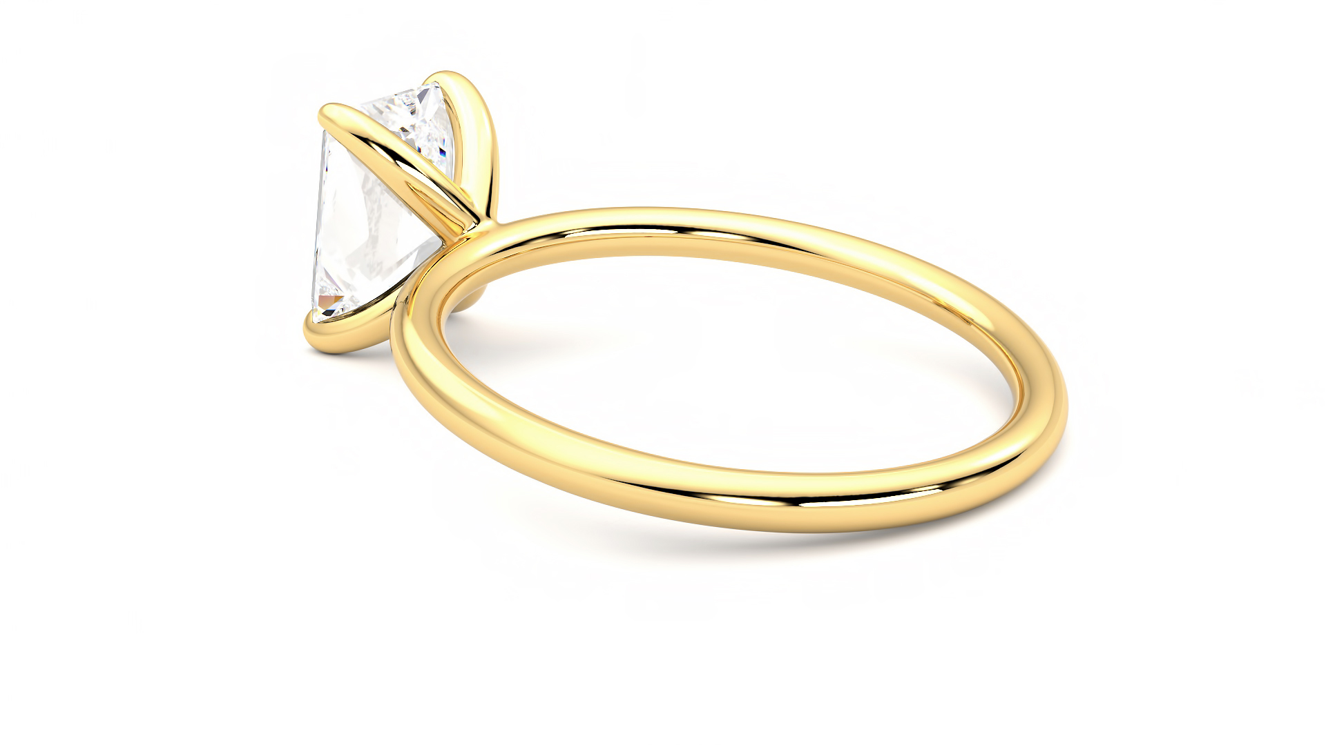 Taylor & Hart Demure Radiant Engagement Ring 360 degree image 18