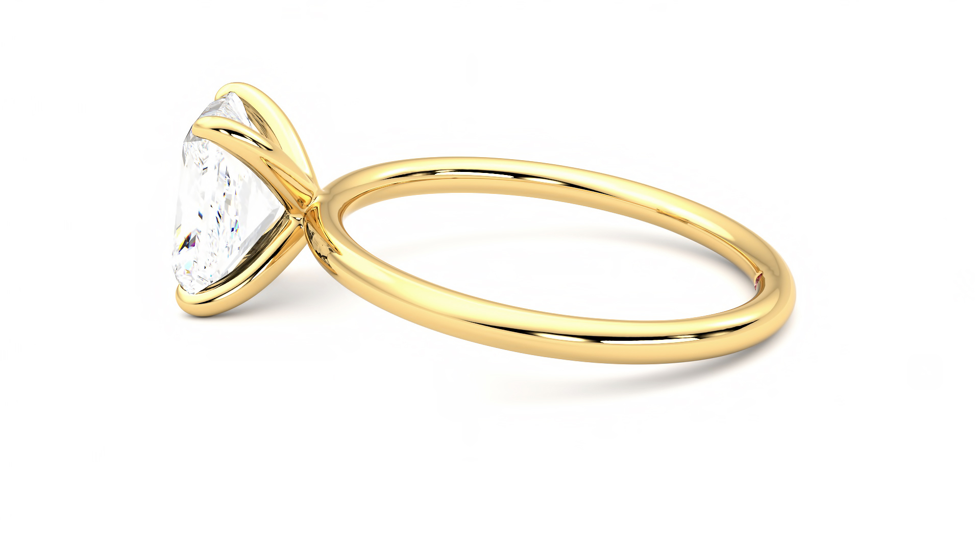 Taylor & Hart Demure Radiant Engagement Ring 360 degree image 20