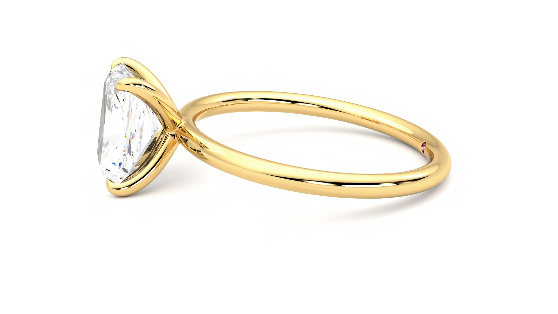 Taylor & Hart Demure Radiant Engagement Ring 360 degree image 21