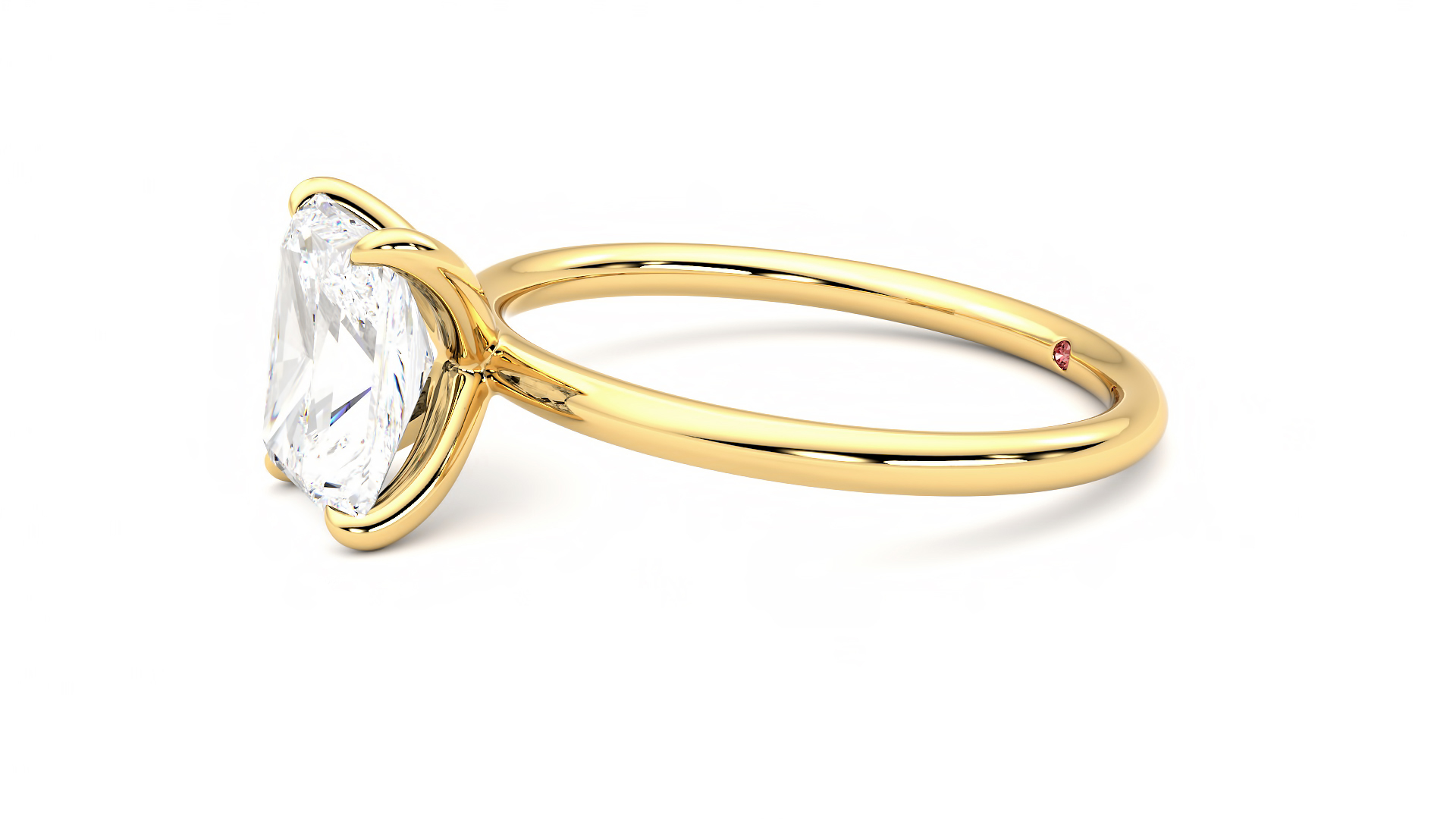 Taylor & Hart Demure Radiant Engagement Ring 360 degree image 22