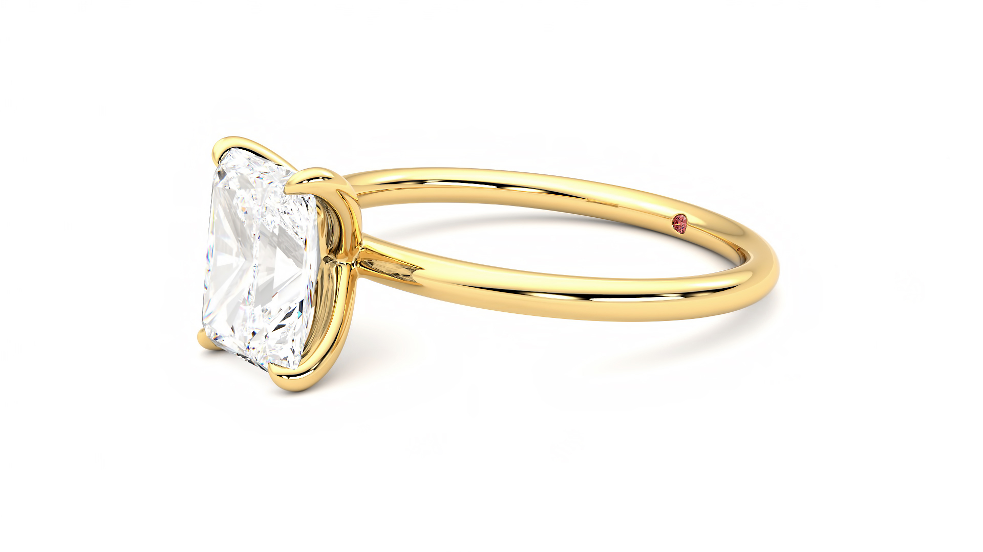 Taylor & Hart Demure Radiant Engagement Ring 360 degree image 23
