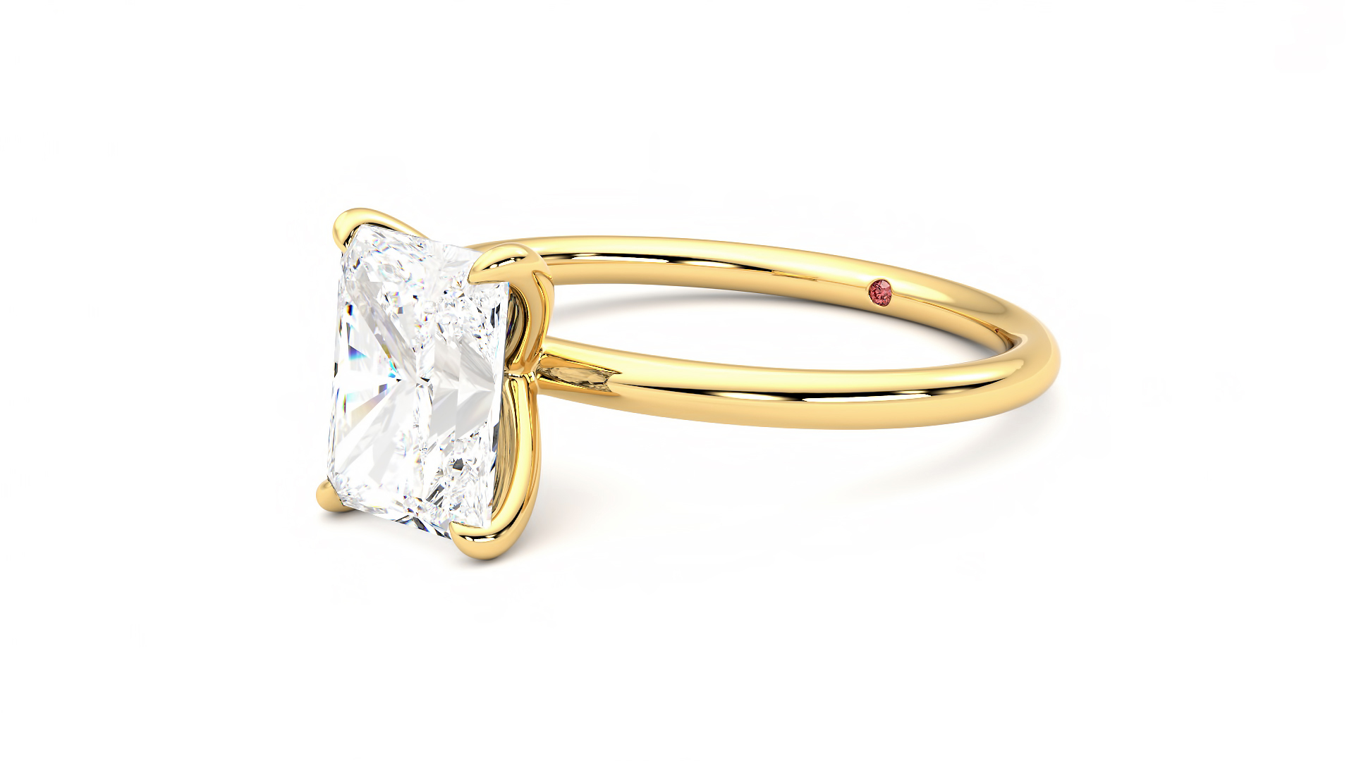Taylor & Hart Demure Radiant Engagement Ring 360 degree image 24