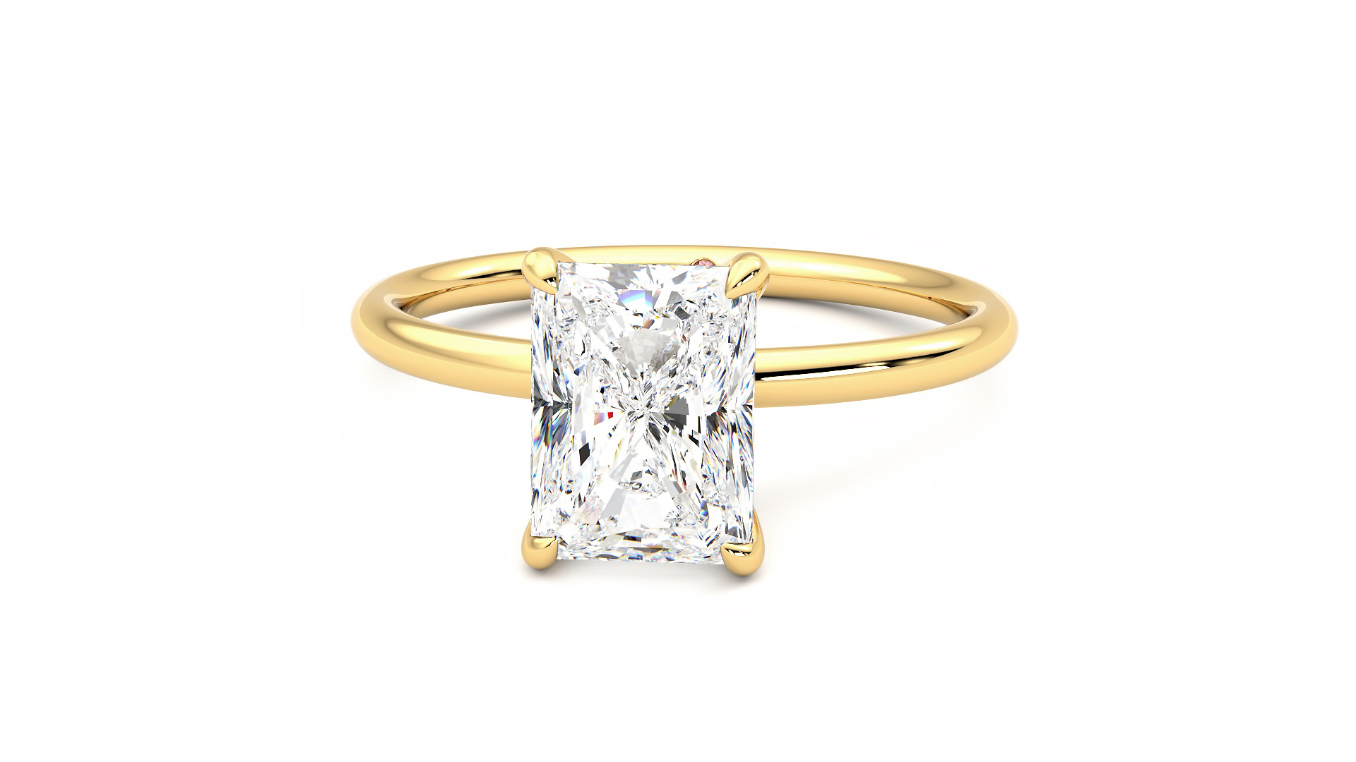 Taylor & Hart Demure Radiant Engagement Ring 360 degree image 28