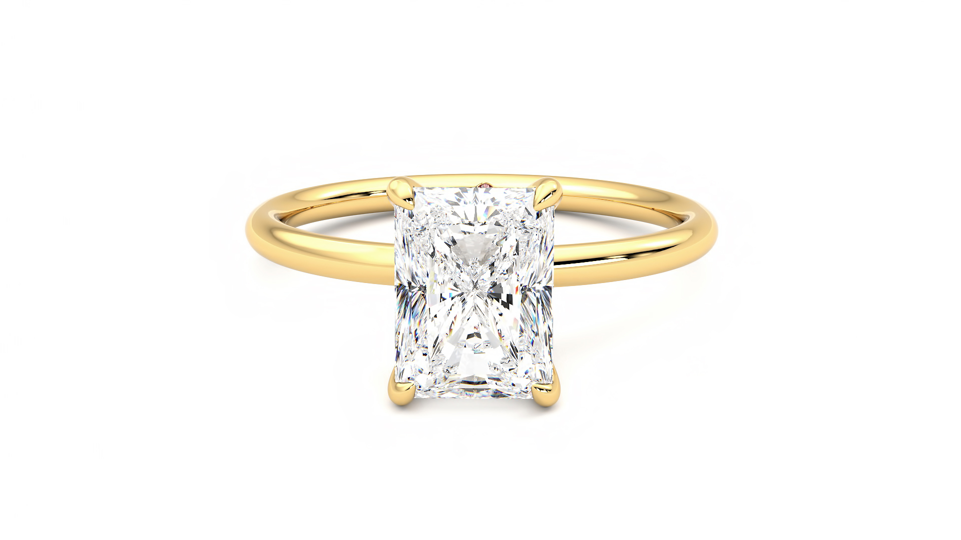 Taylor & Hart Demure Radiant Engagement Ring 360 degree image 29