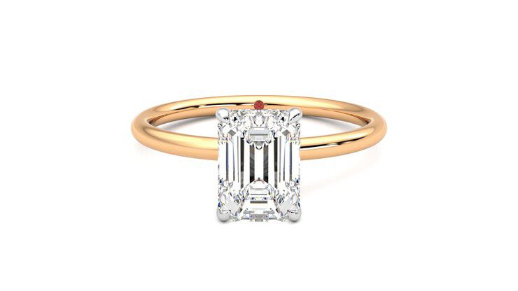 Taylor & Hart Demure Emerald Engagement Ring 360 degree image 0