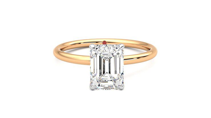 Taylor & Hart Demure Emerald Engagement Ring 360 degree image 1