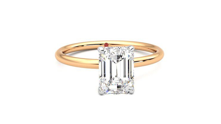 Taylor & Hart Demure Emerald Engagement Ring 360 degree image 2