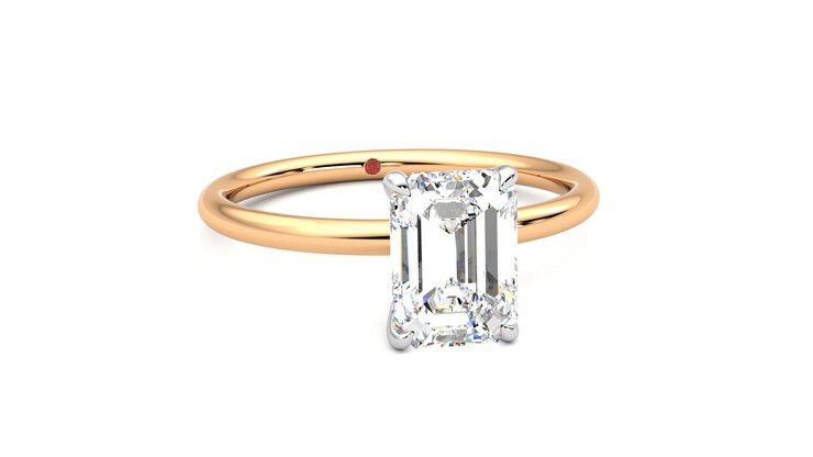 Taylor & Hart Demure Emerald Engagement Ring 360 degree image 3