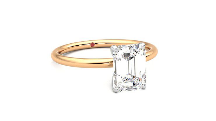 Taylor & Hart Demure Emerald Engagement Ring 360 degree image 4