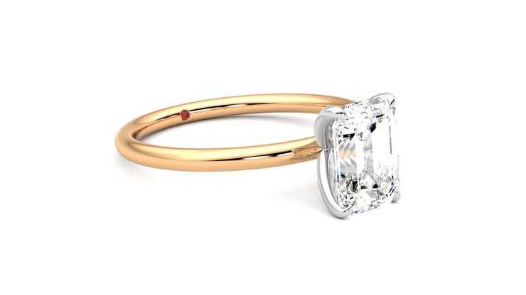 Taylor & Hart Demure Emerald Engagement Ring 360 degree image 6