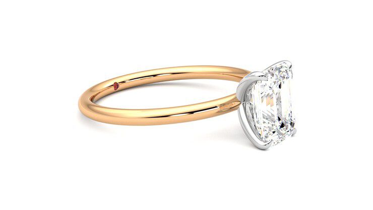 Taylor & Hart Demure Emerald Engagement Ring 360 degree image 7