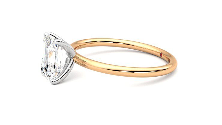 Taylor & Hart Demure Emerald Engagement Ring 360 degree image 22