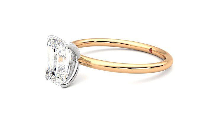 Taylor & Hart Demure Emerald Engagement Ring 360 degree image 23