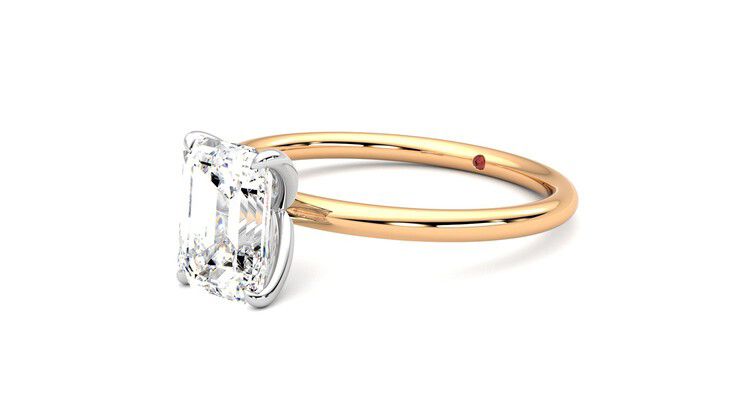 Taylor & Hart Demure Emerald Engagement Ring 360 degree image 24