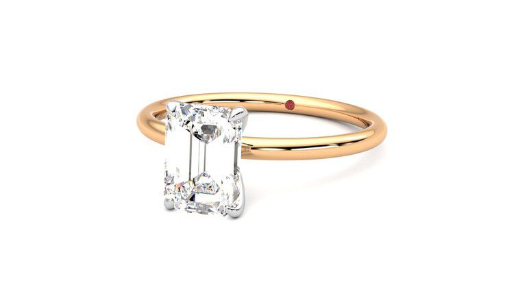 Taylor & Hart Demure Emerald Engagement Ring 360 degree image 26