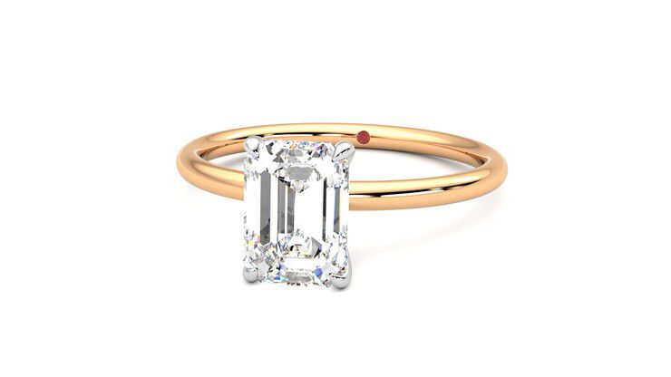 Taylor & Hart Demure Emerald Engagement Ring 360 degree image 27
